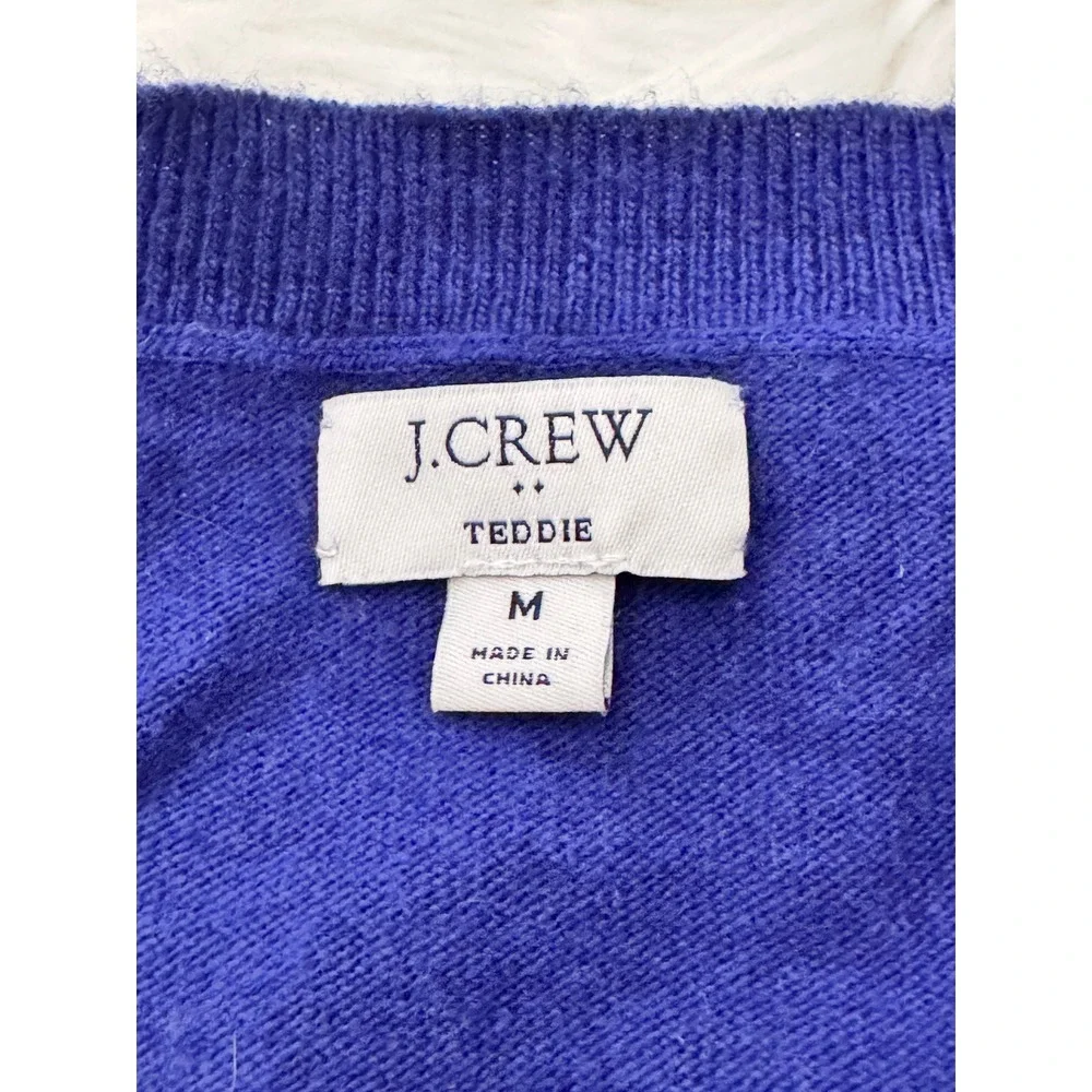 J.Crew Teddie Royal Blue Cotton Wool Blend Crewneck Sweater Mens Medium 452